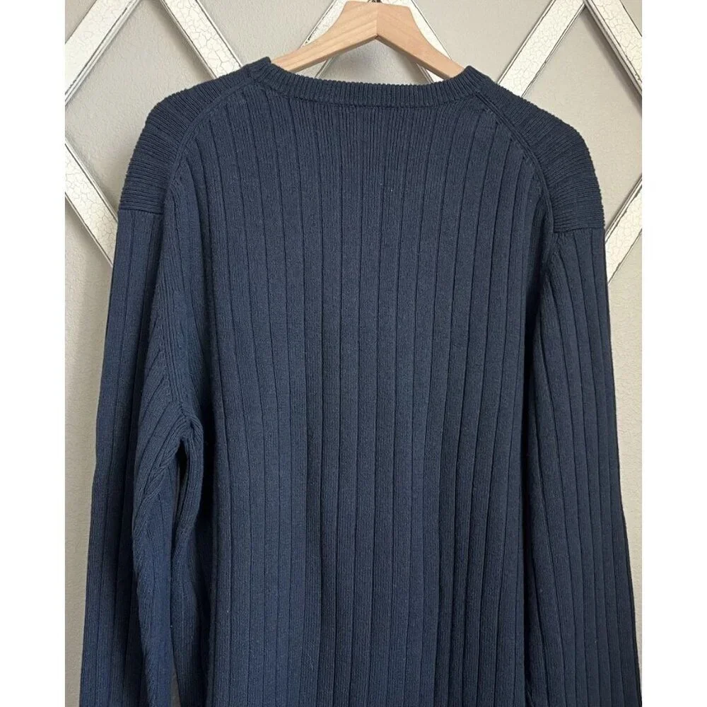 NWT! Vintage GAP Men's XXL Crew Neck Cotton Sweater Hong Kong - Navy Blue